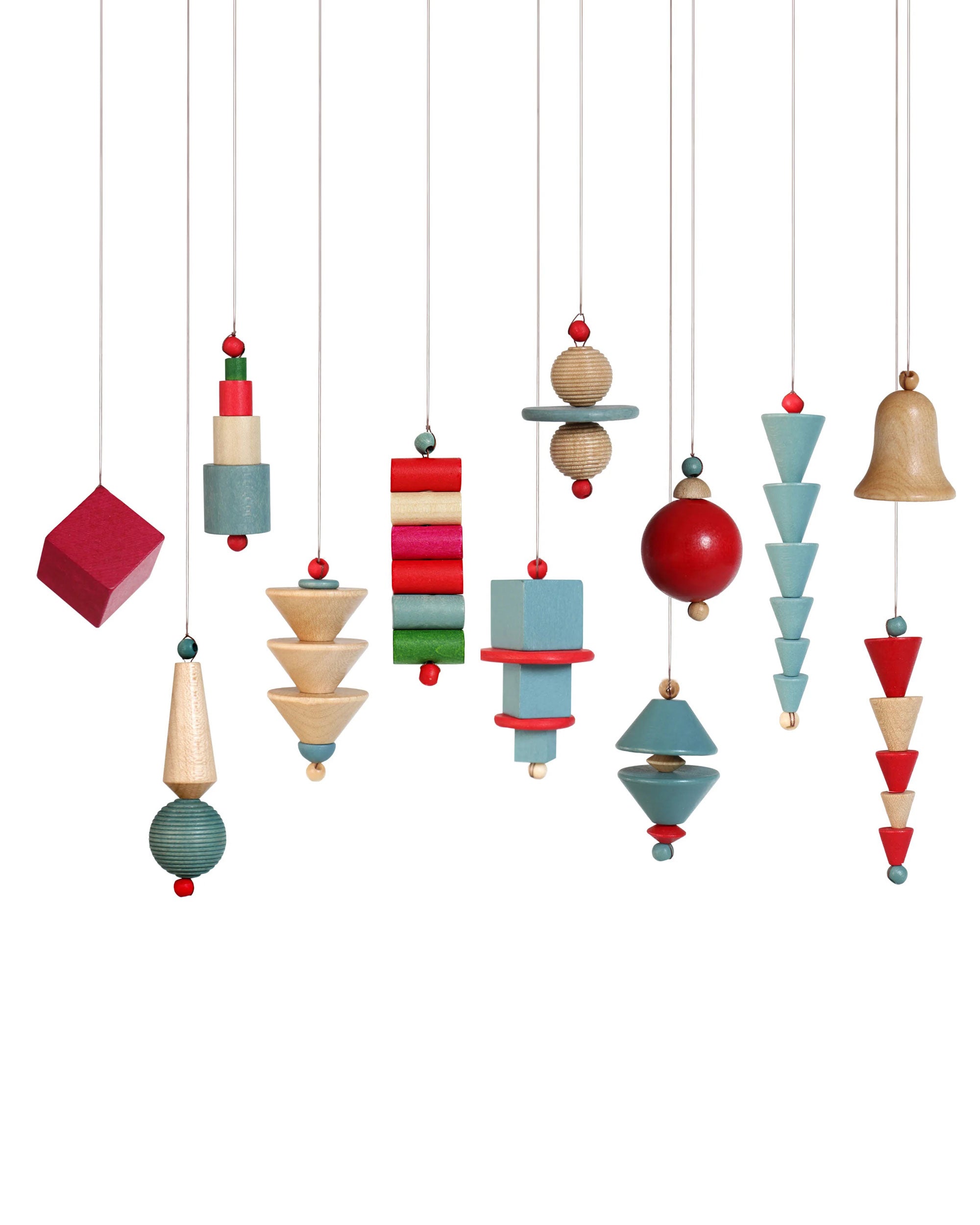 Bauhaus-era Christmas Ornaments - Set of 12
