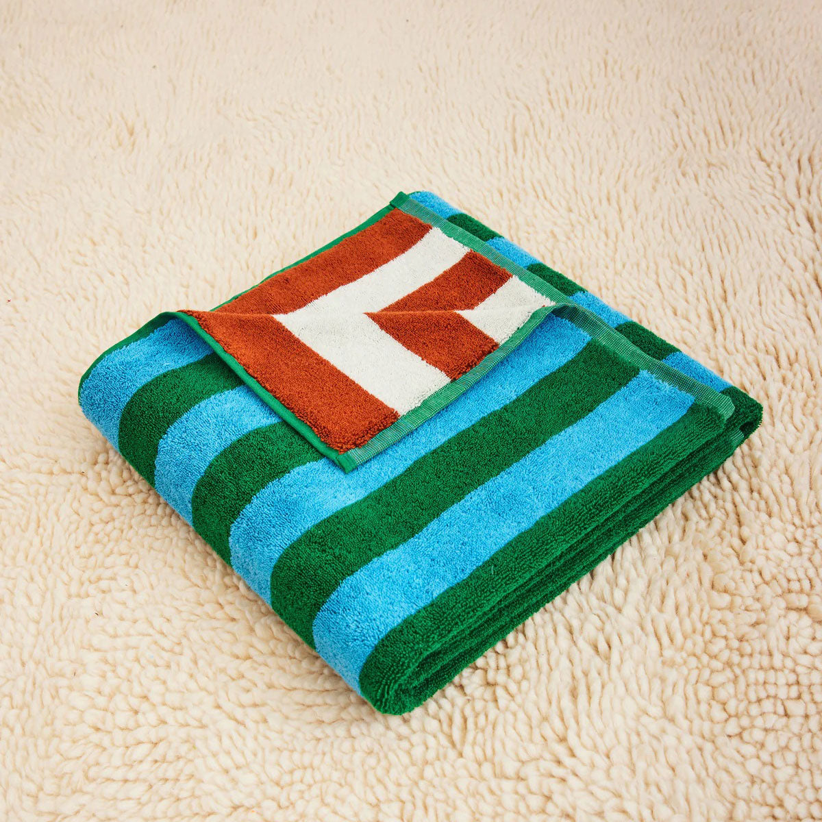 Dusen Dusen Earth Stripe Bath Towel - Field