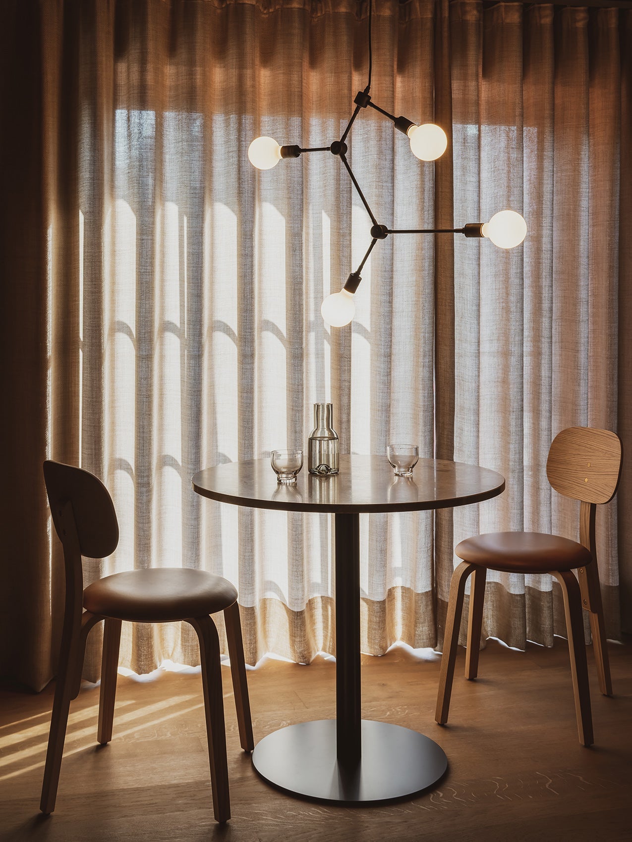 Audo Harbour Column Table, Round With Circular Base - 3 Heights