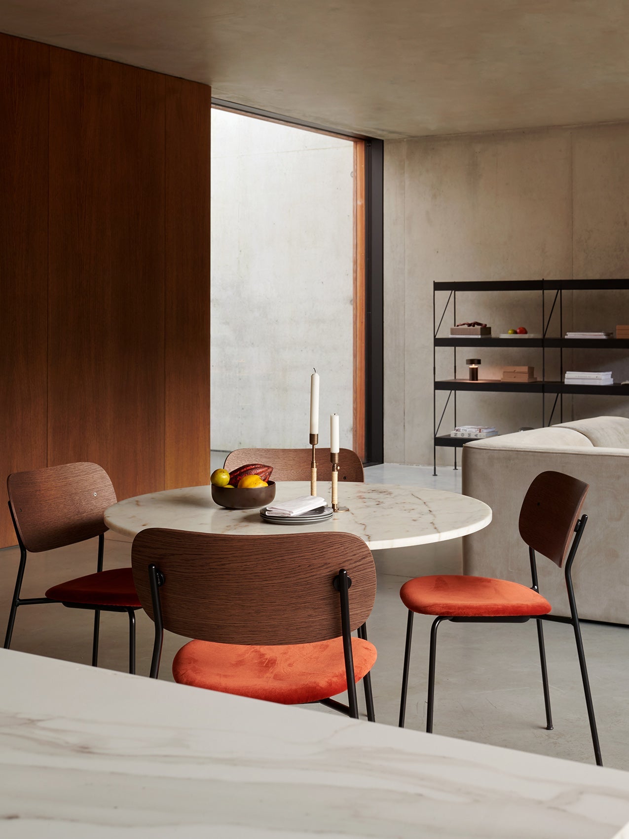 Audo Harbour Column Table, Round With Circular Base - 3 Heights