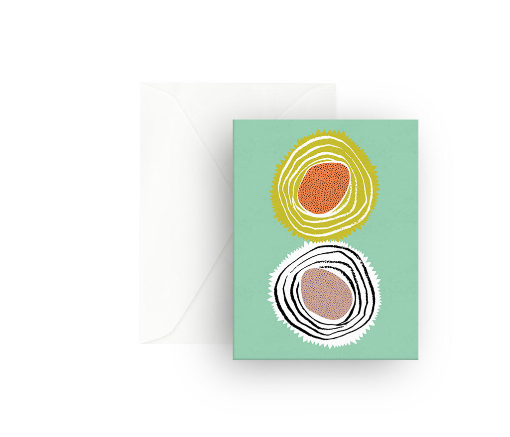Mezzaluna Studio Greeting Card - Aqua Poppy