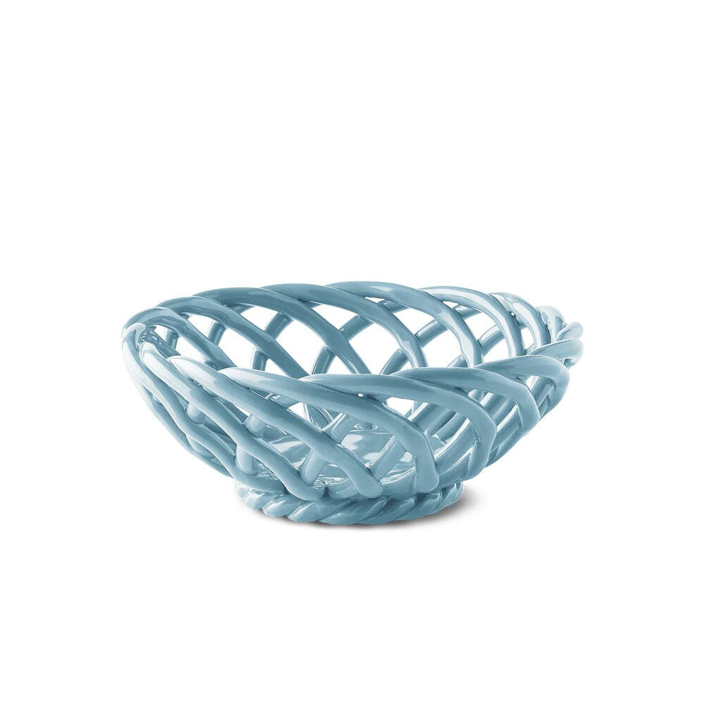 Octaevo Sicilia Ceramic Basket Small - Light Blue