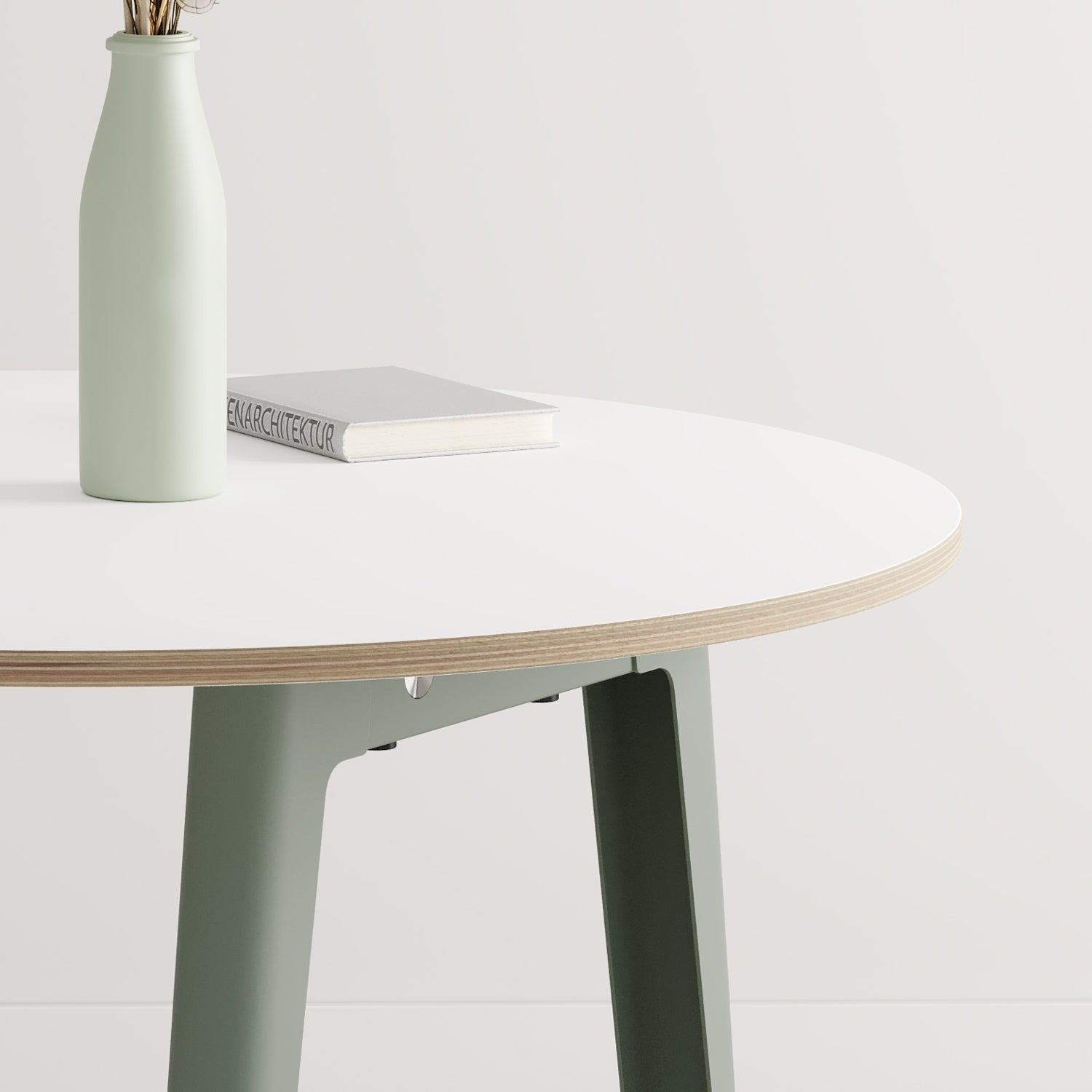 TIPTOE NEW MODERN Round Meeting Table Diameter 110cm - White Plywood