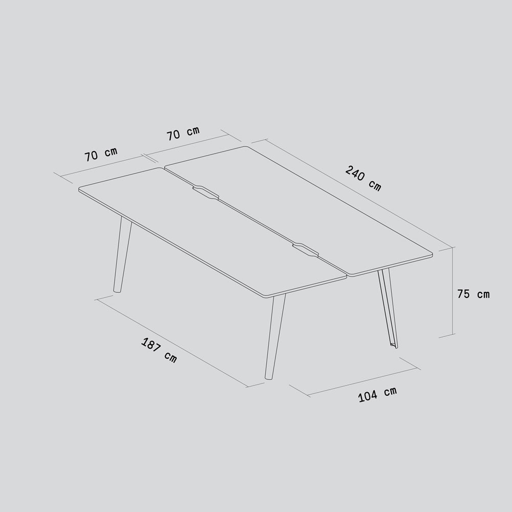 TIPTOE NEW MODERN 4-Seater Workbench - White Plywood