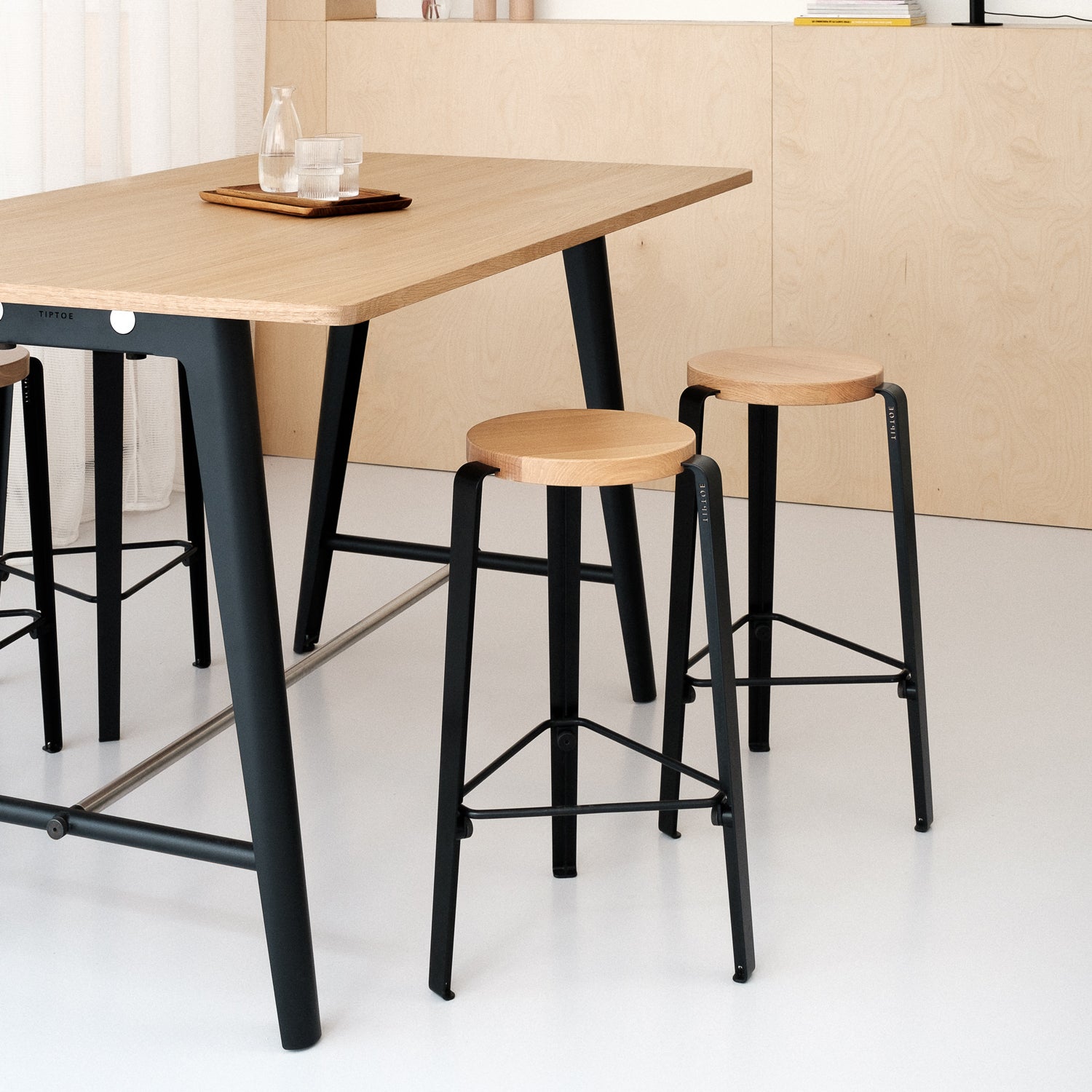 TIPTOE LOU Bar Stool - Solid Oak