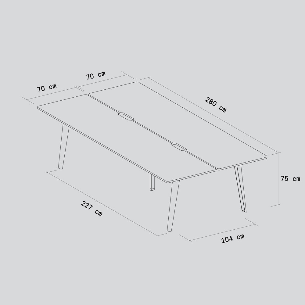 TIPTOE NEW MODERN 4-Seater Workbench - White Plywood