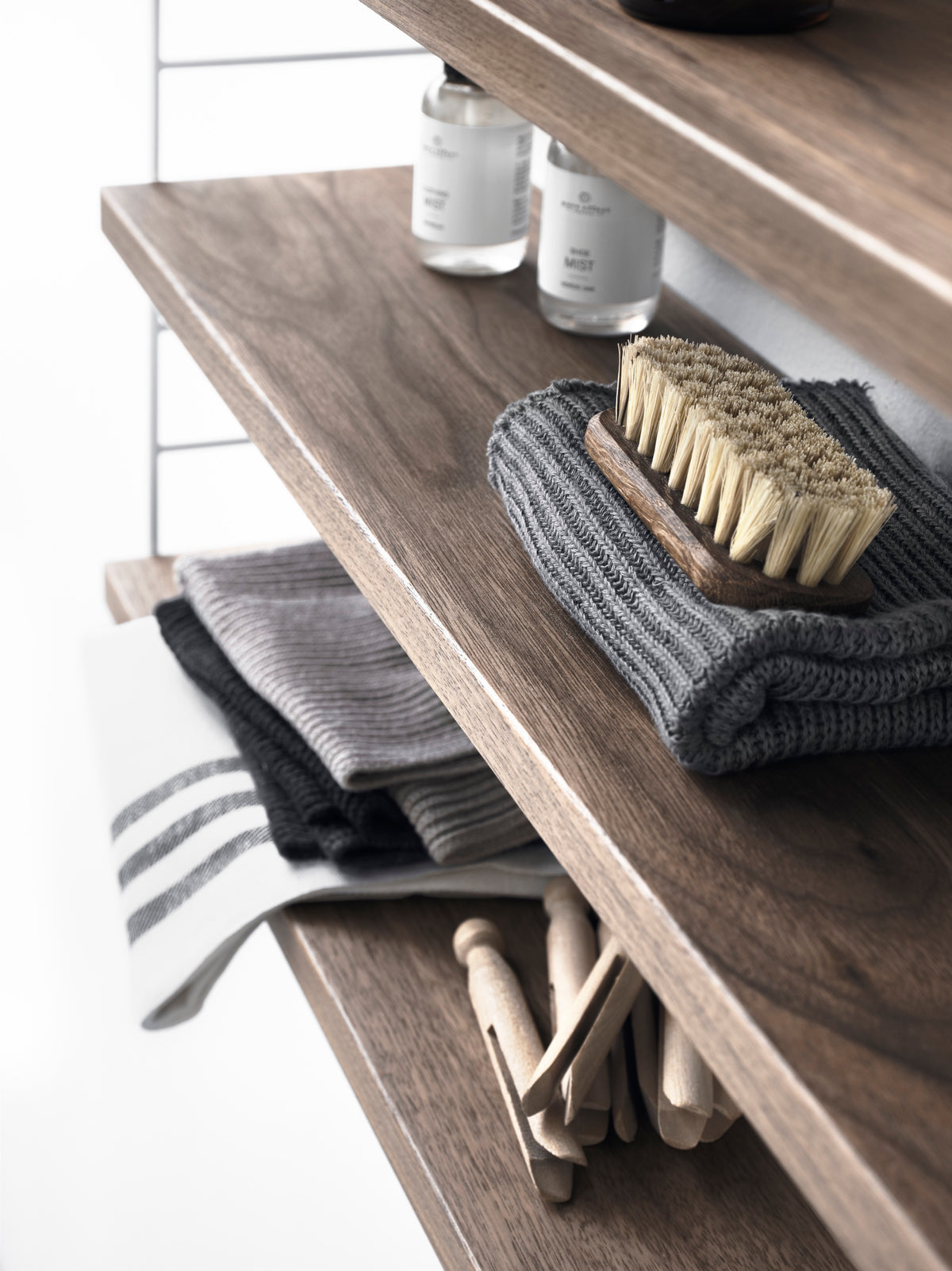 Shelf w58 x d20 cm in Walnut, room setting