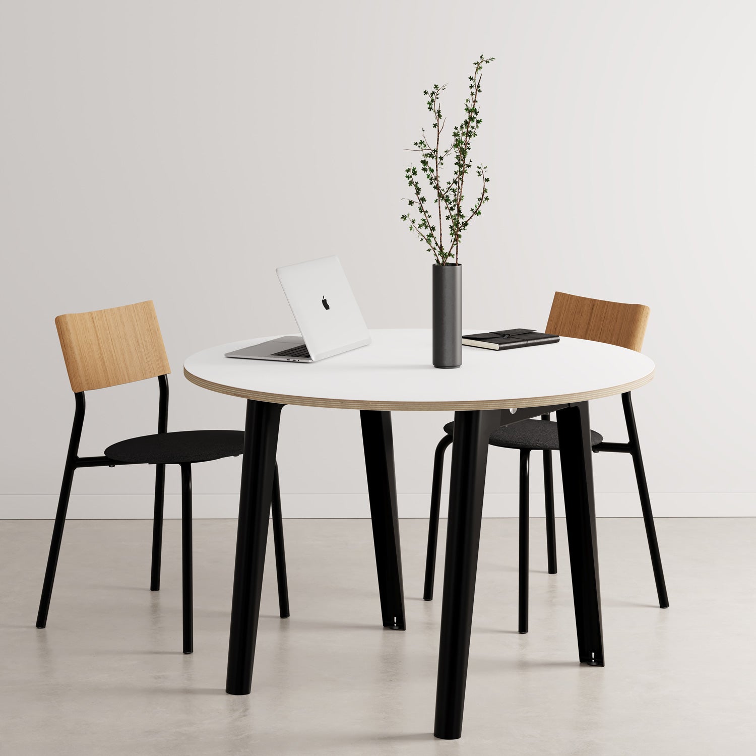 TIPTOE NEW MODERN Round Meeting Table Diameter 110cm - White Plywood