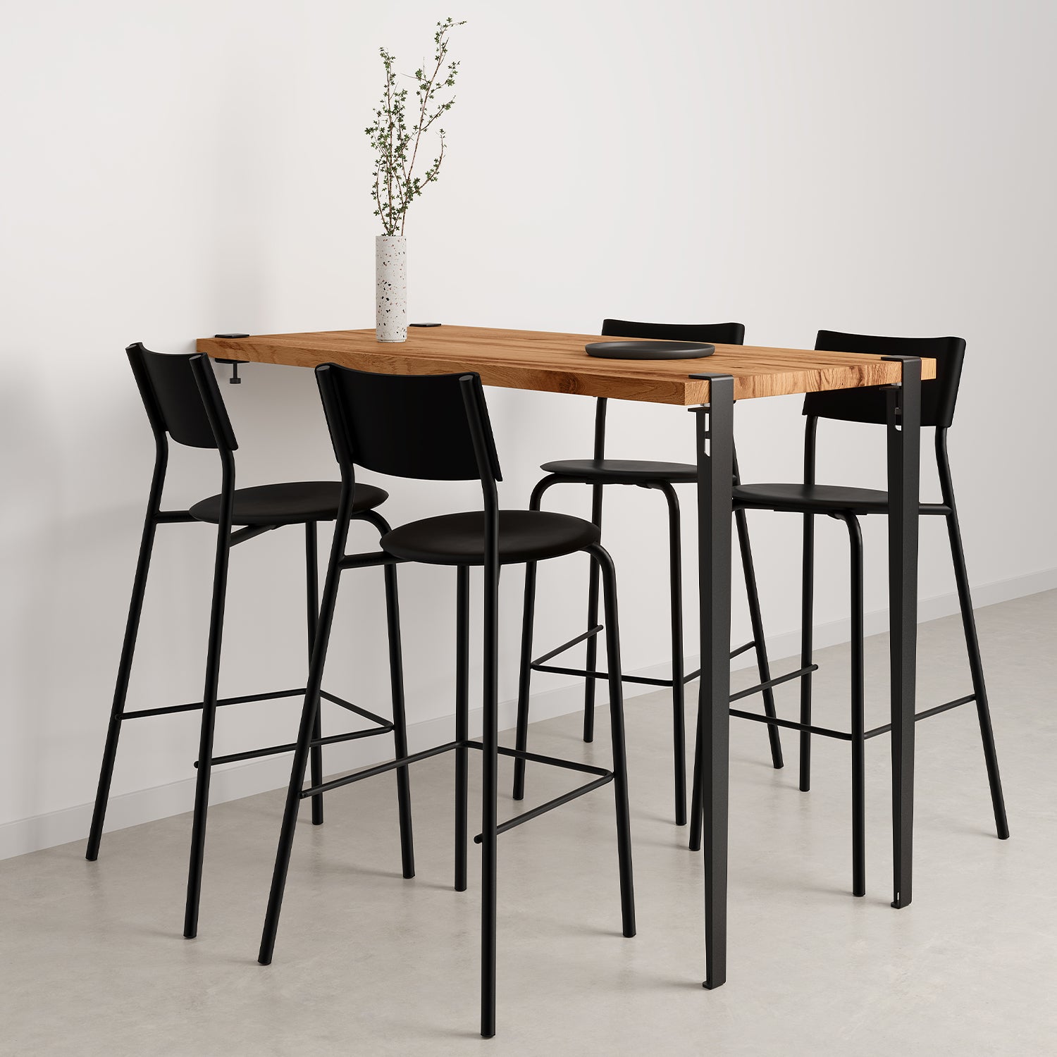 TIPTOE Wall-Mounted High Table - Reclaimed Wood