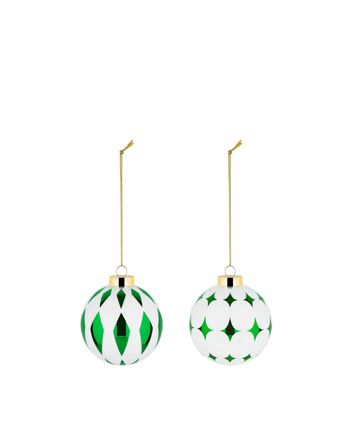 Alessi Delight Green Christmas Baubles Set of 2 - Design 3