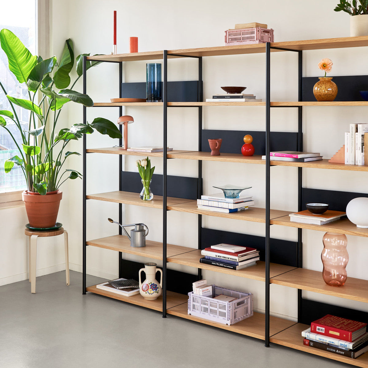 TIPTOE UNIT desk shelf - H180 to 215 x W164cm - eco-certified wood