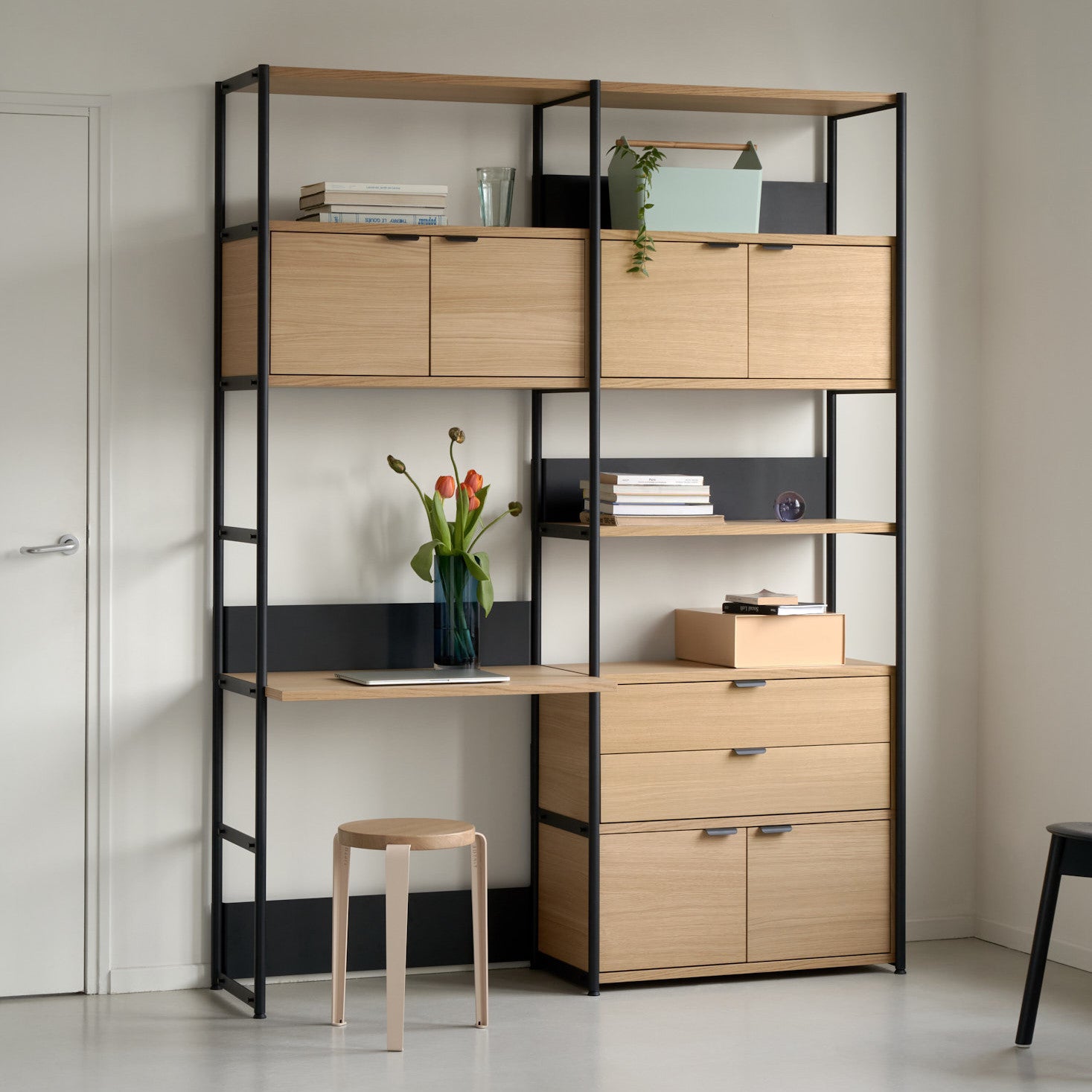 TIPTOE UNIT desk shelf - H180 to 215 x W84cm - eco-certified wood
