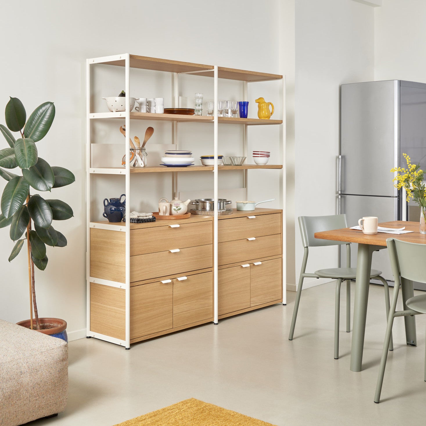 TIPTOE UNIT desk shelf - H180 to 215 x W164cm - eco-certified wood
