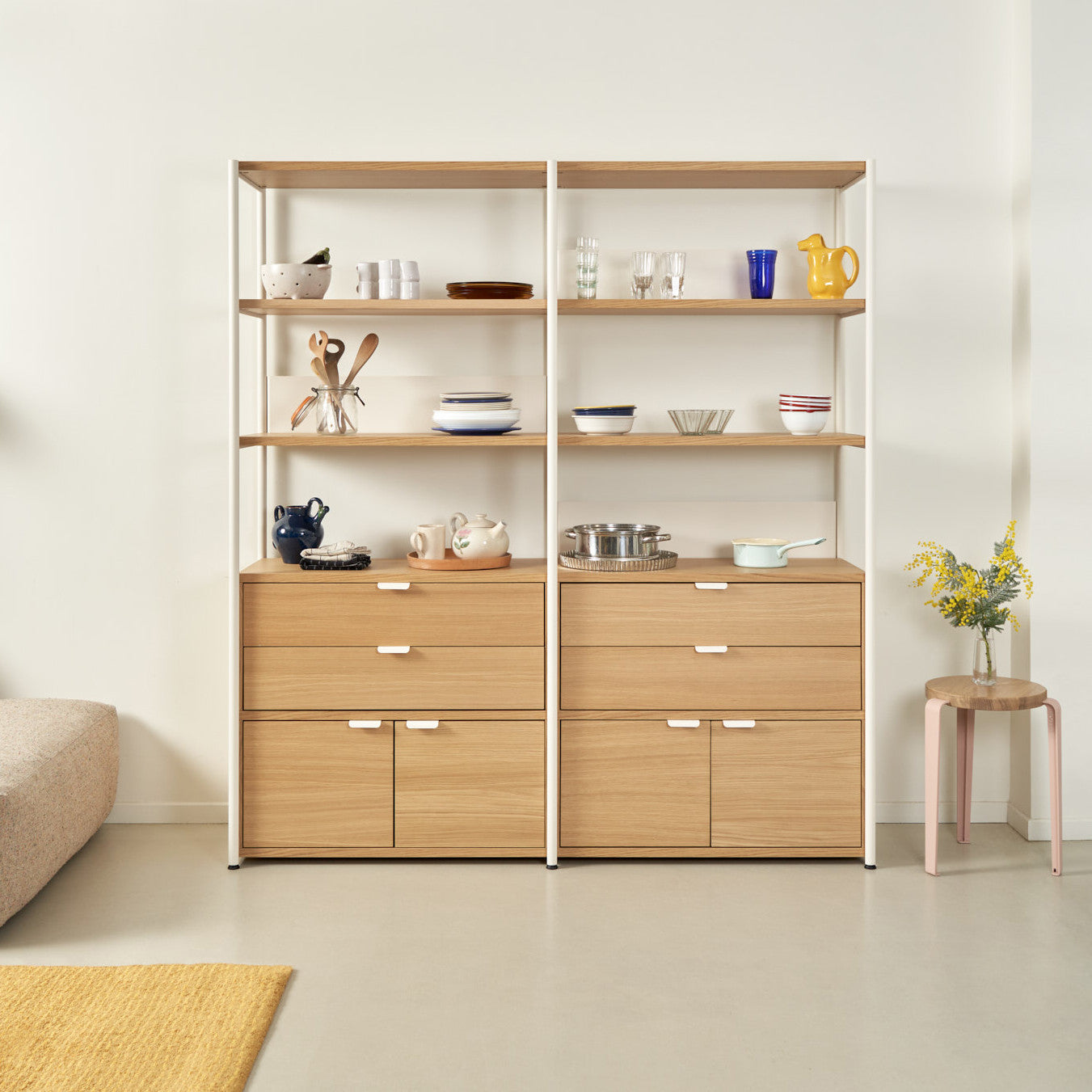 TIPTOE UNIT shelf - H180 to 215 x W164cm - eco-certified wood
