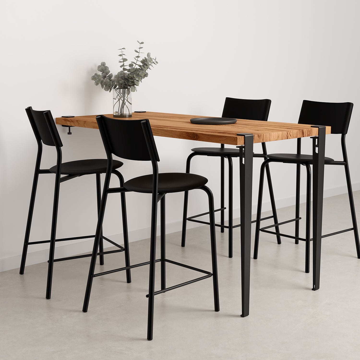 TIPTOE Wall-Mounted High Table - Reclaimed Wood