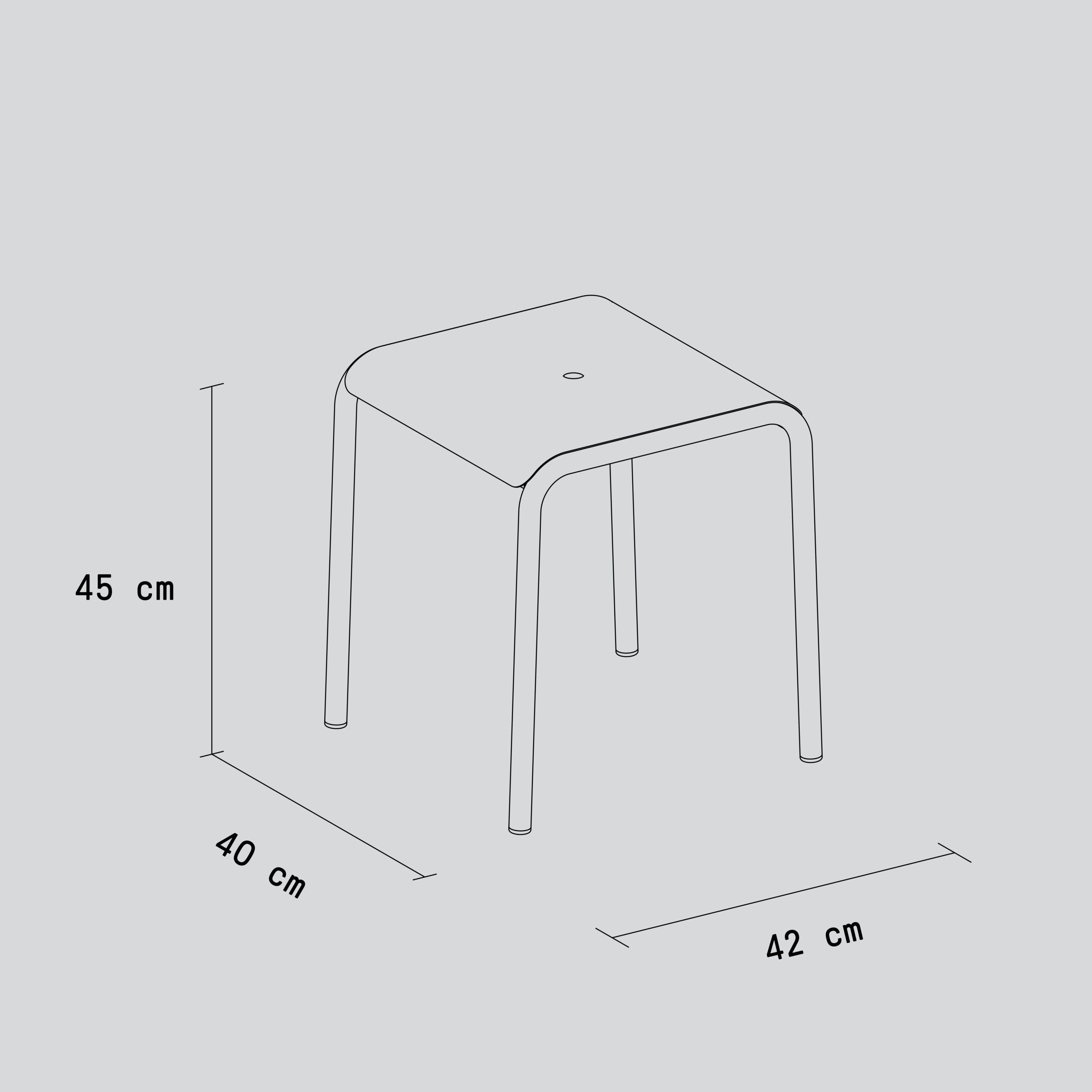 TIPTOE Outdoor Stool PANORAMA - Powder-Coated Steel