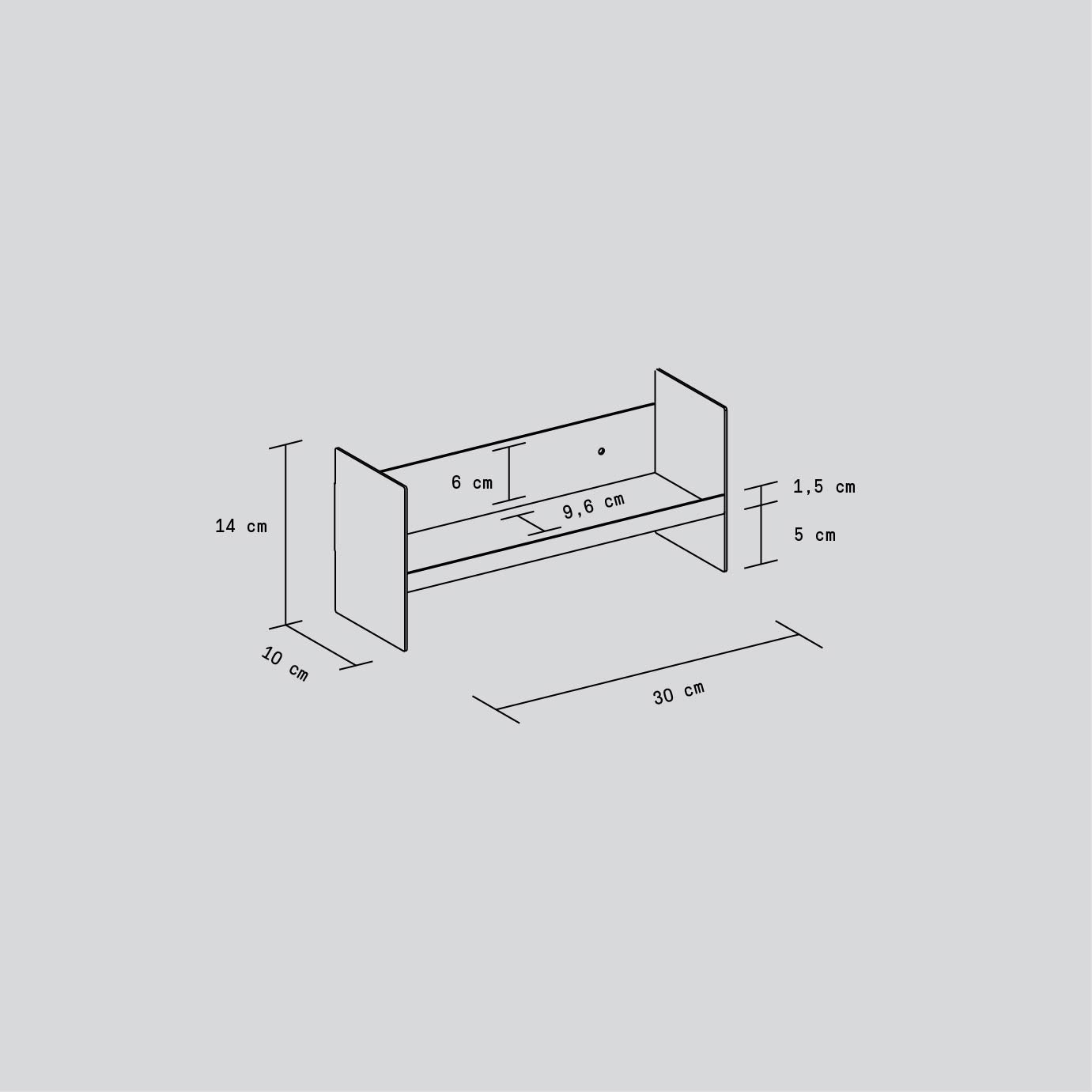 TIPTOE PLI Slim Steel Wall Shelf - 20 To 60cm