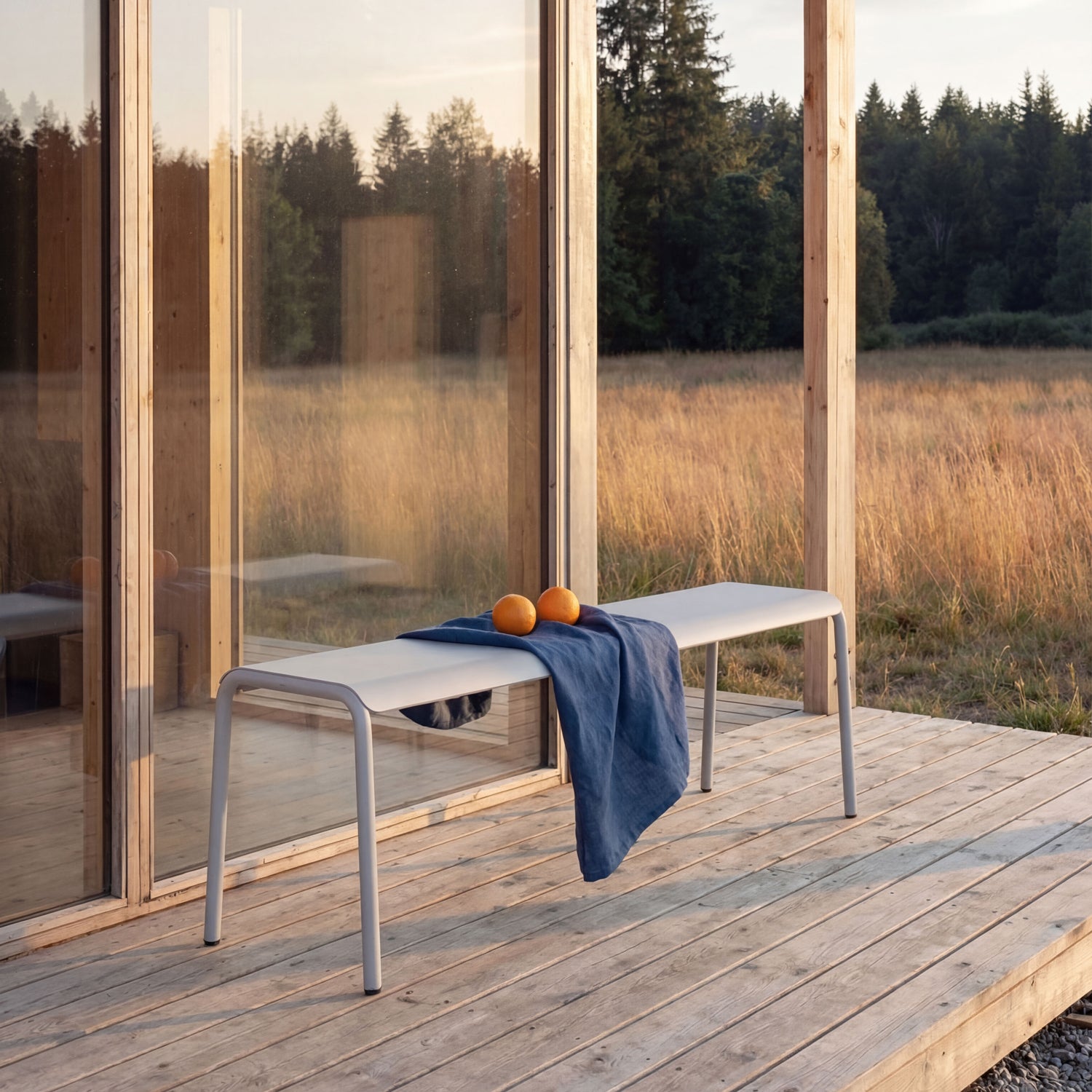 TIPTOE Outdoor Bench PANORAMA - Powder-Coated Steel