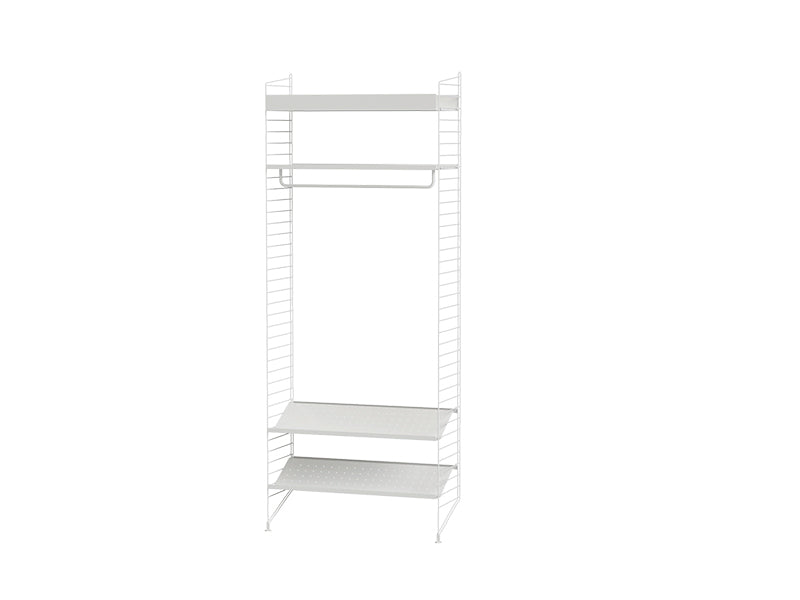 String Furniture Hallway Bundle H L in White shelves and white panels
