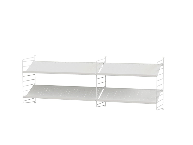String Furniture Hallway Bundle H I in White shelves and white panels