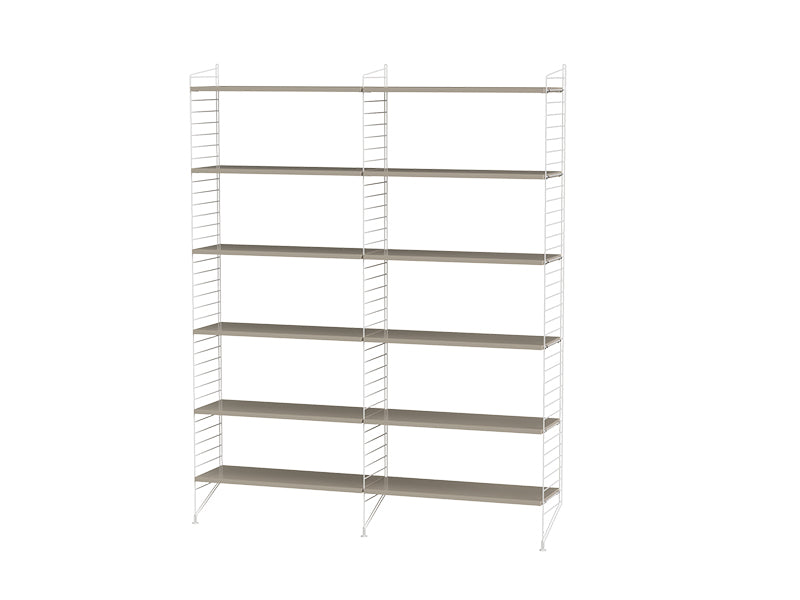 String Furniture Living Room Bundle L A in Beige shelves and white panels