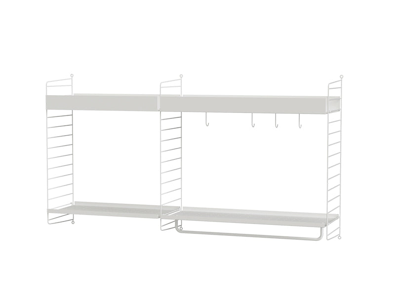 String Furniture Kitchen Bundle K A in White shelves and white panels