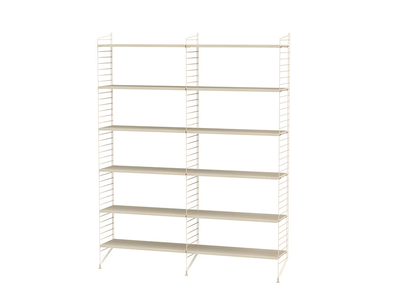 String Furniture Living Room Bundle L A in Ash shelves and beige panels