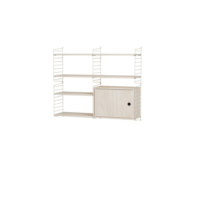 String Furniture Living Room Bundle L R in Ash shelves and beige panels