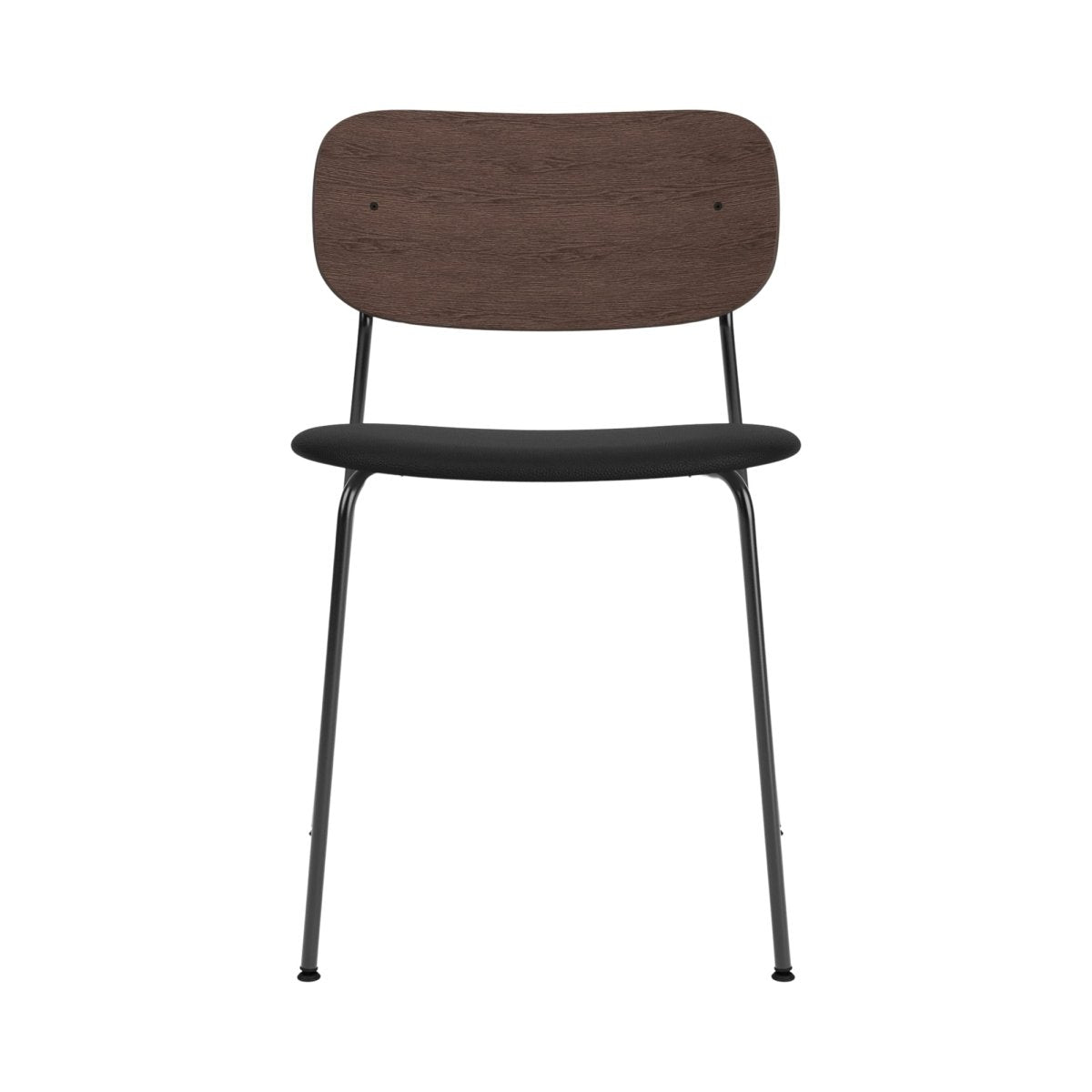 Audo Co Dining Chair, Without Arms, Partially Upholstered – Chrome / Dark Stained Oak / 1001/Sierra