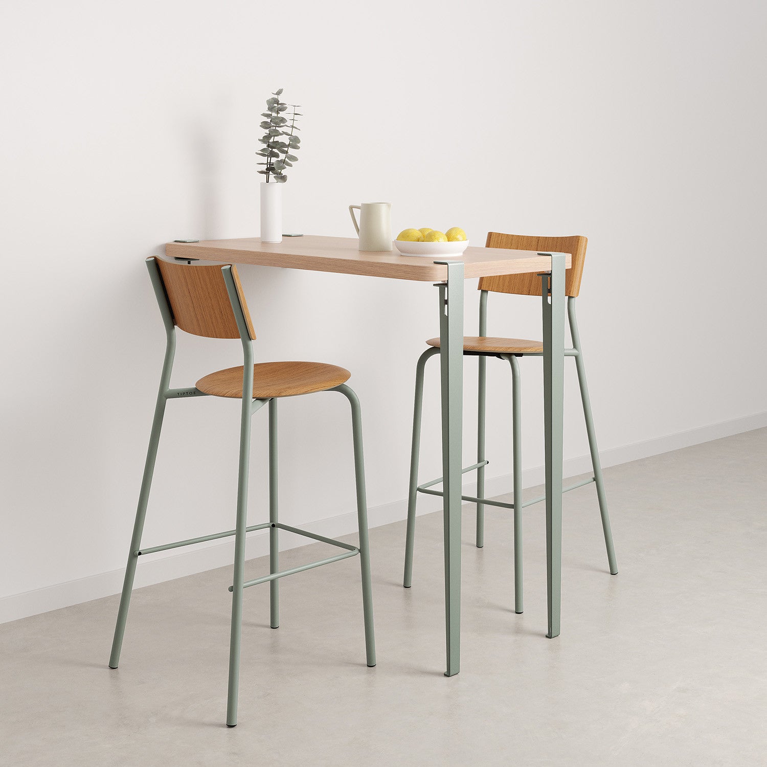TIPTOE wall-mounted high table - eco-certified wood