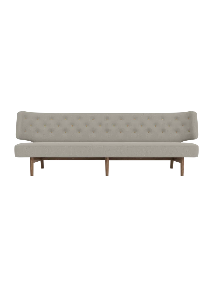 Audo Radiohus Sofa P3, 3-Seater - Walnut / Re-Wool 218 | Vegetal Leather Buttons