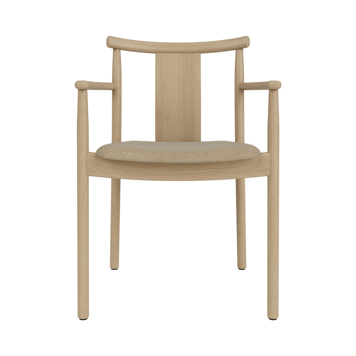 Audo Merkur Dining Chair w/Armrests - Natural Oak / Audo Bouclé US 02