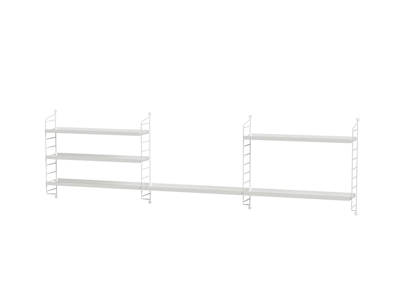 String Furniture Kids Room Bundle C G in White shelves and white panels