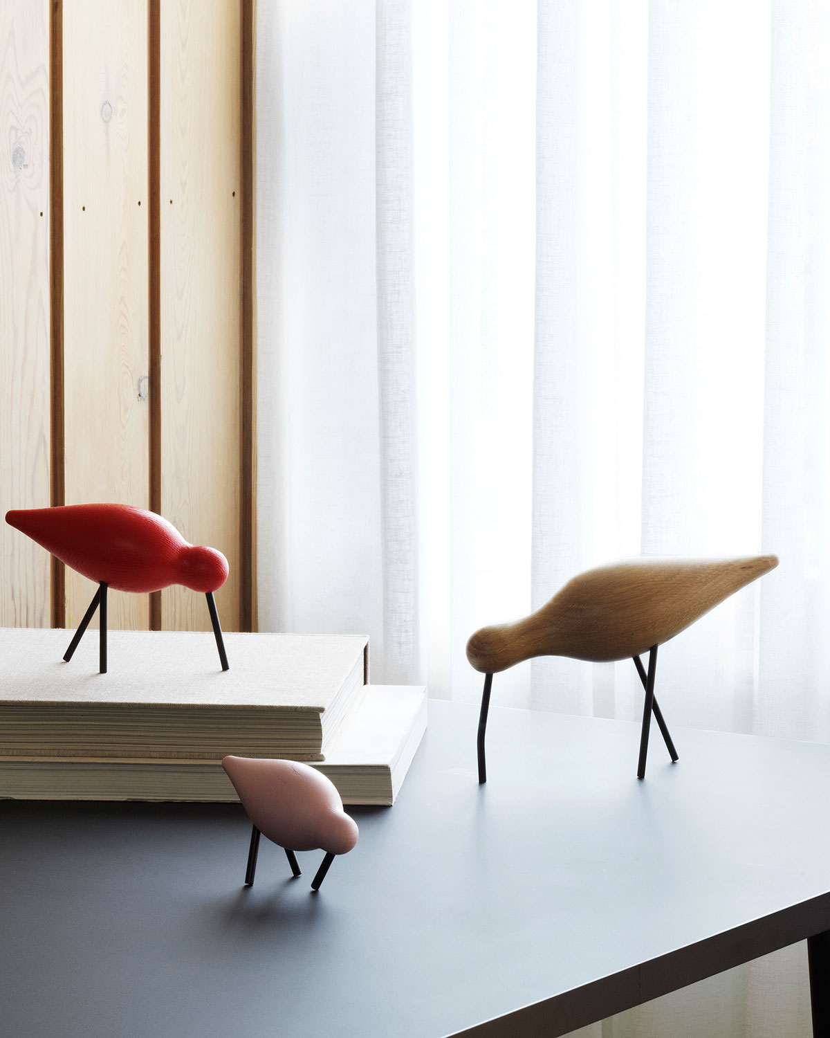 Normann Copenhagen Shorebird - Oak with Black Legs