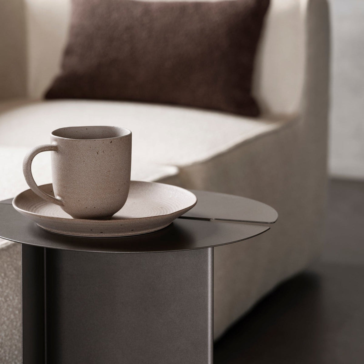 Blomus Oru Modern Side Table - Stainless Steel - Japanese Inspired