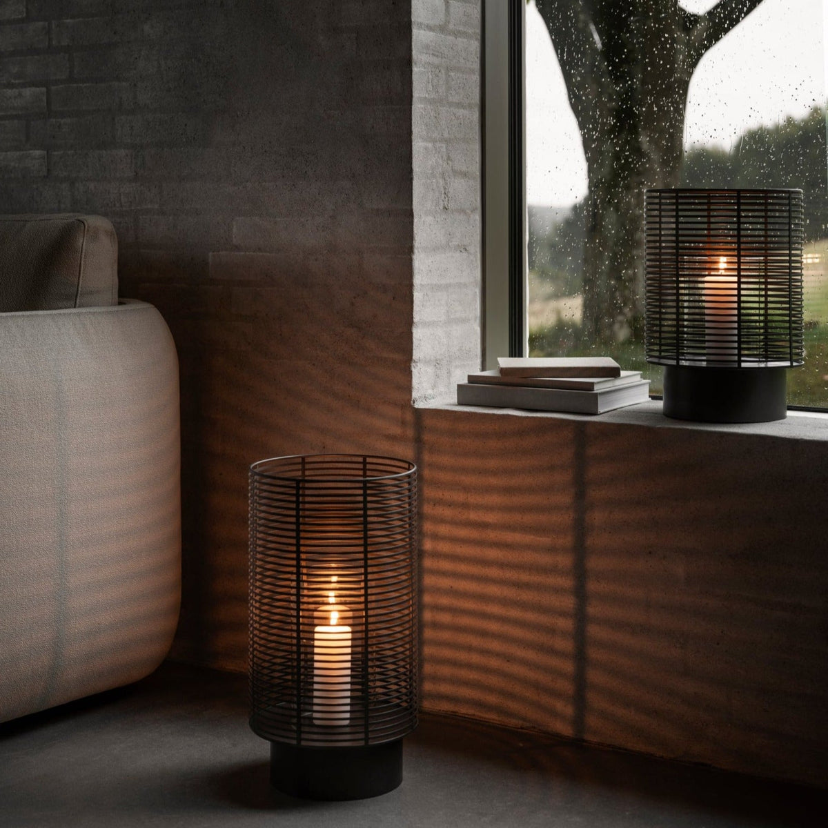 Blomus Olea Outdoor Lantern with Hurricane