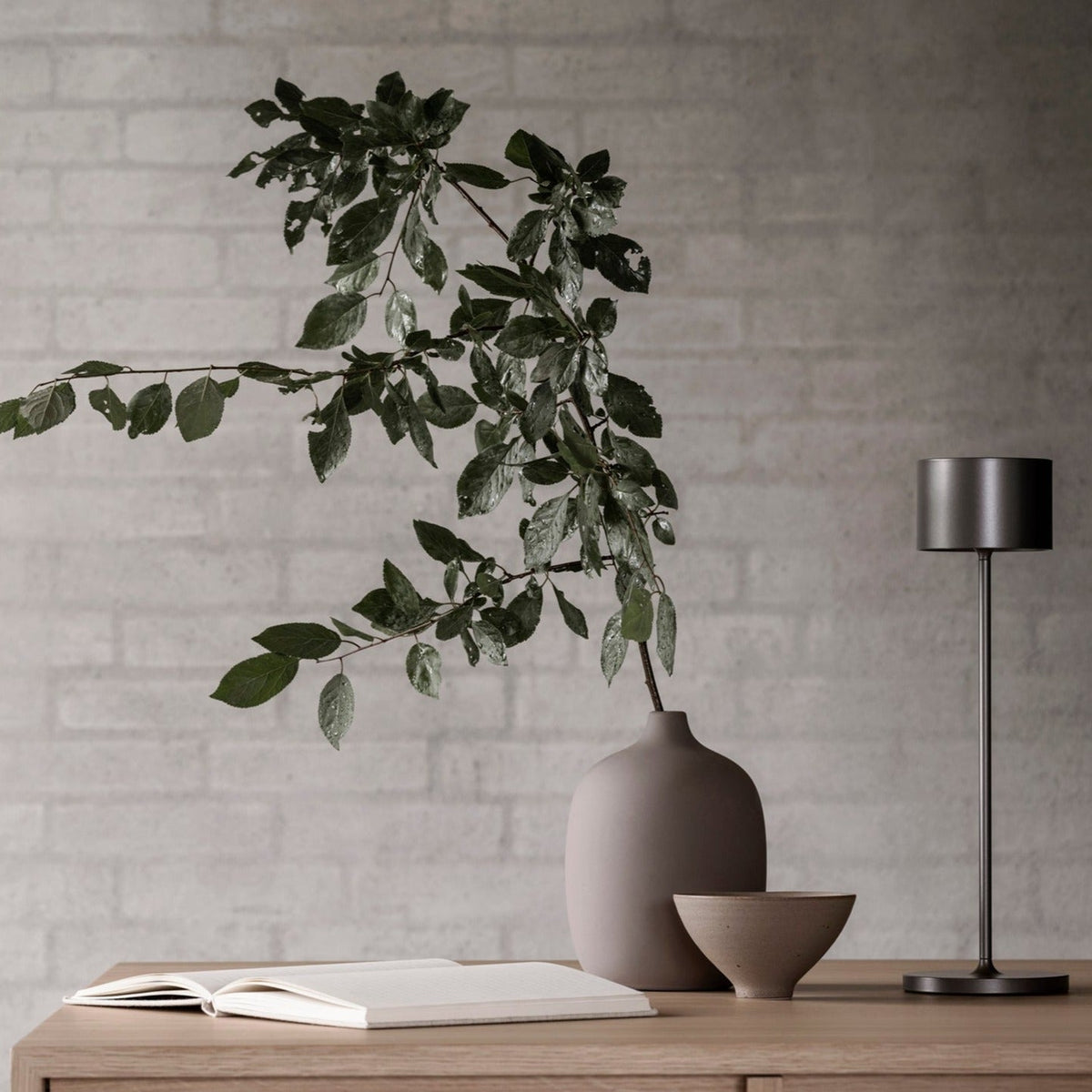 Blomus Farol Metallic Rechargable LED Indoor or Outdoor Table Lamp - Dimmable - Varying Light Colors
