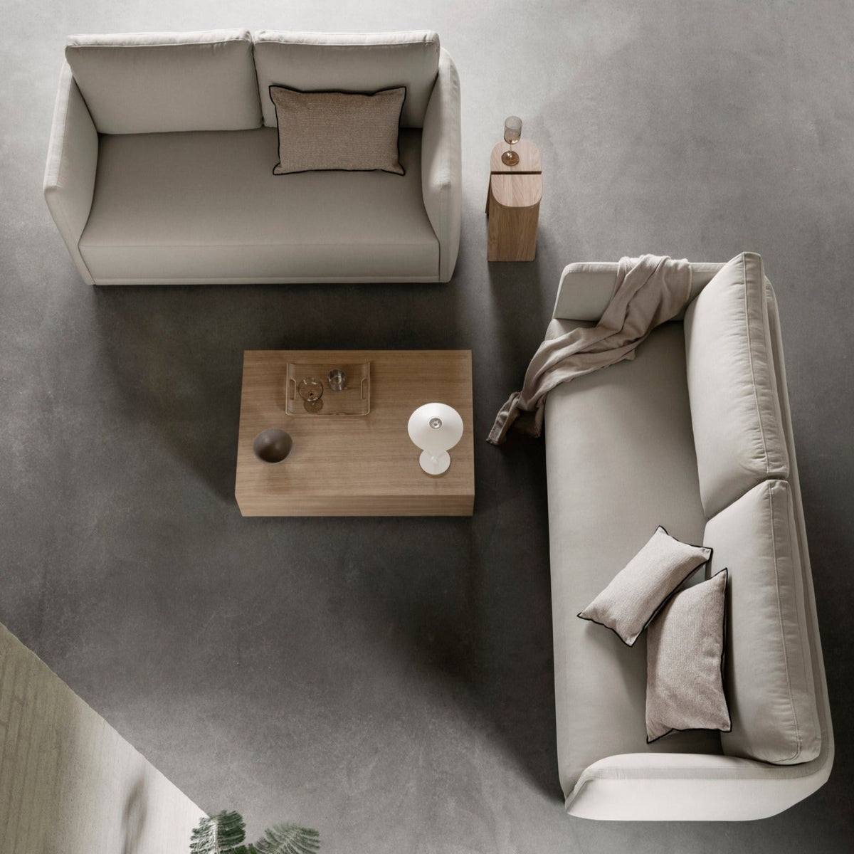 Blomus Avio Modern Solid Oak Side Table with Split Top Design - Scandinavian Minimalist Accent Table