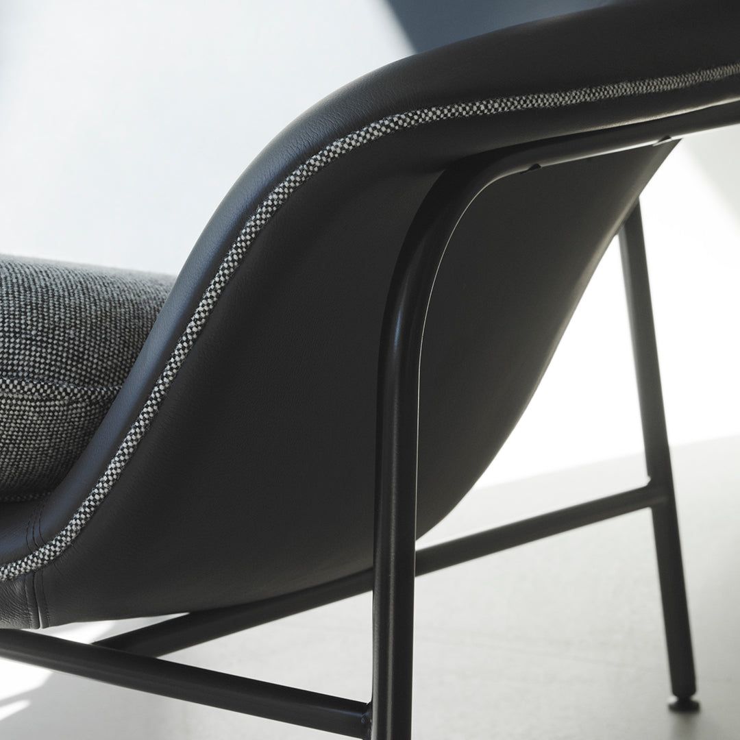 Normann Copenhagen Drape High Lounge Chair w/ Headrest - Steel Legs