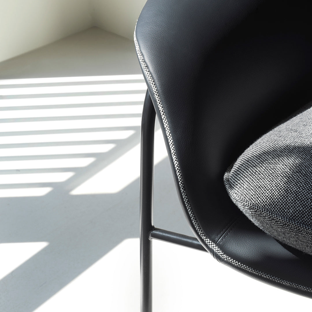 Normann Copenhagen Drape High Lounge Chair w/ Headrest - Steel Legs