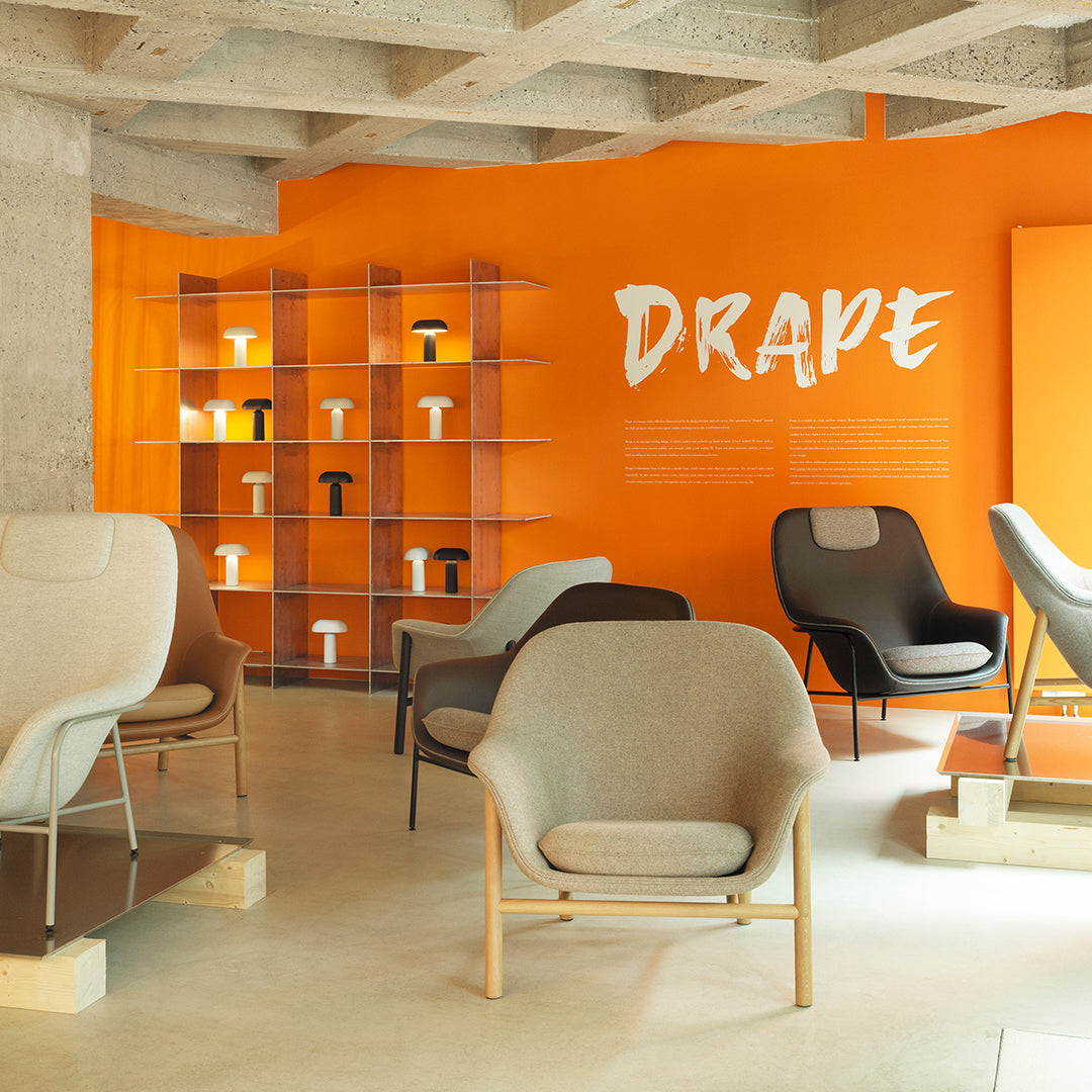 Normann Copenhagen Drape Low Lounge Chair - Wood Legs