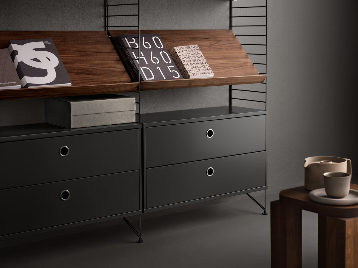 Chest of Drawers w78 x d30 x h42 cm in Dark grey, room setting