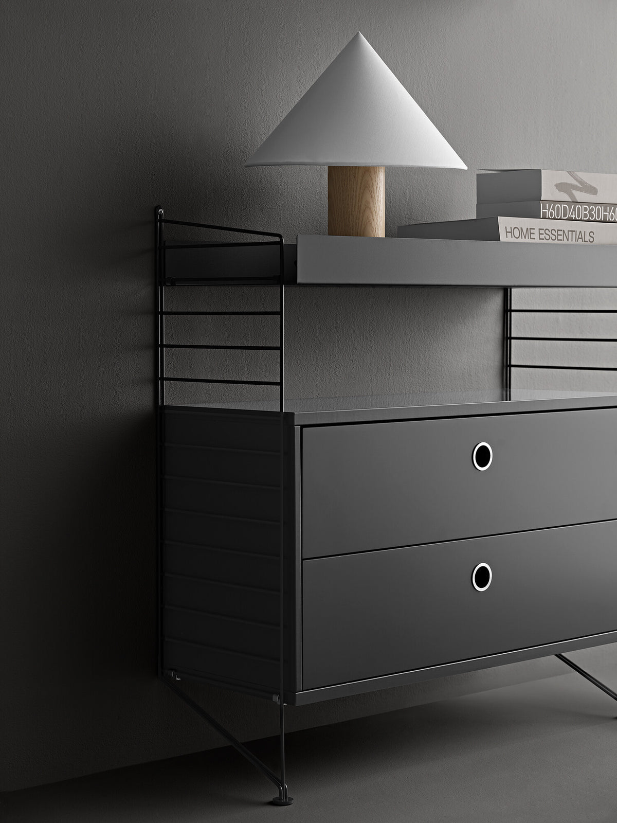 Chest of Drawers w78 x d30 x h42 cm in Dark grey, room setting