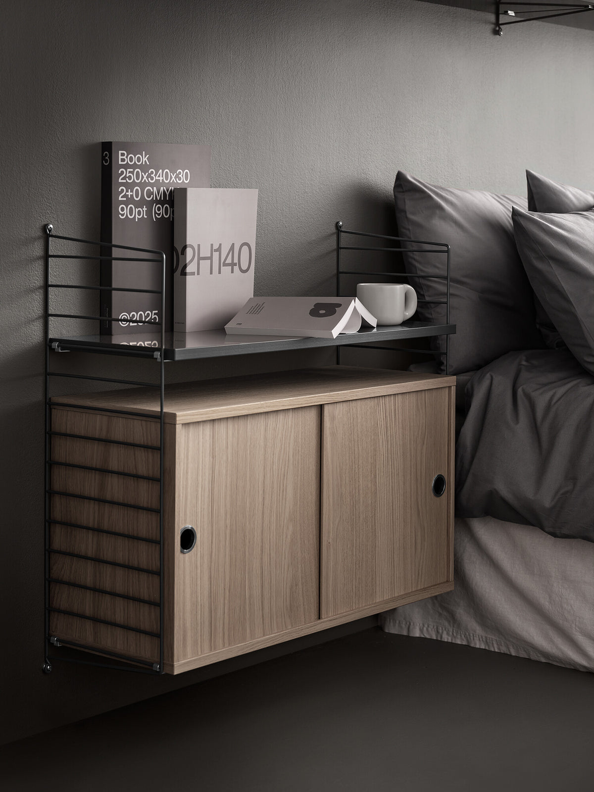 Floor Panel h85 x d30 cm in Dark grey, room setting