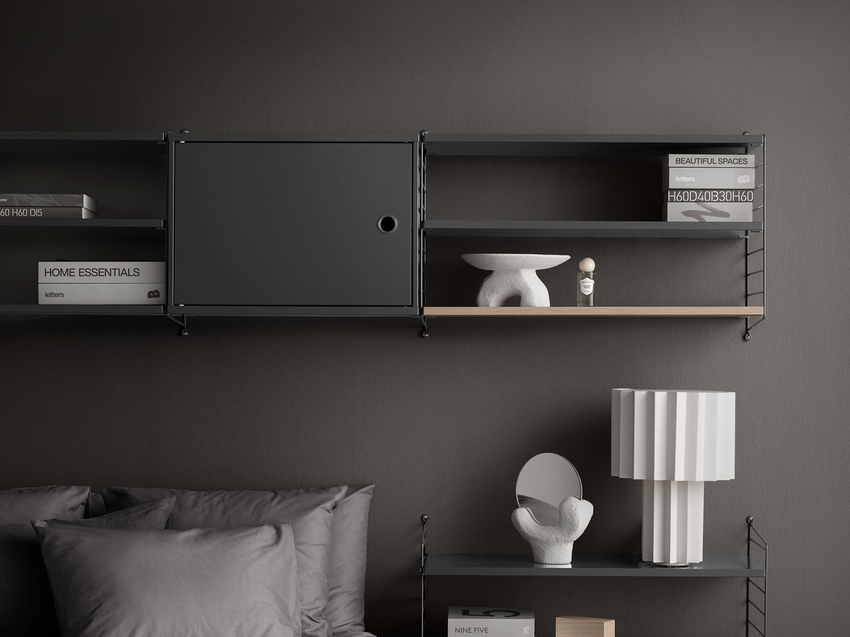 Shelf w78 x d30 cm in Dark grey, room setting