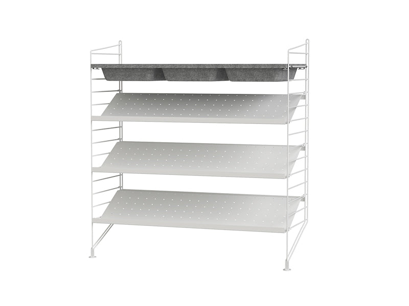 String Furniture Hallway Bundle H O in White shelves and white panels