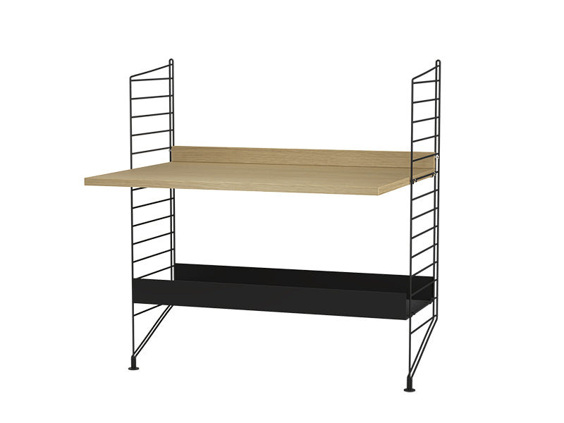 String Furniture Kids Room Bundle C A in Oak shelves and black panels
