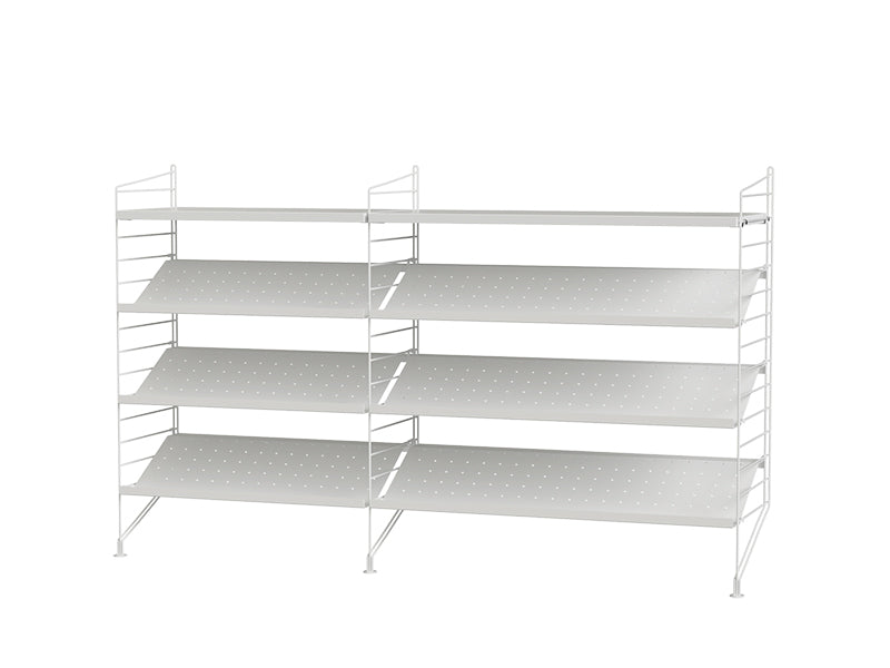 String Furniture Hallway Bundle H N in White shelves and white panels