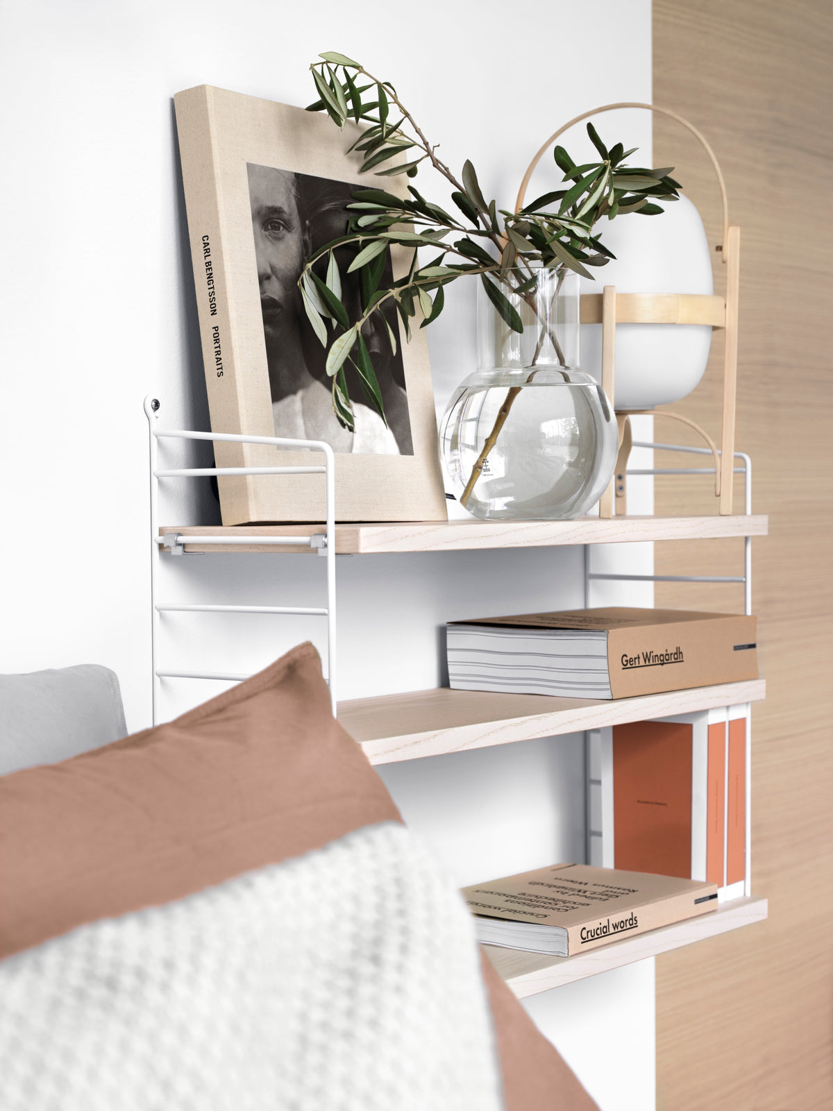 Shelf w58 x d20 cm in Ash, room setting