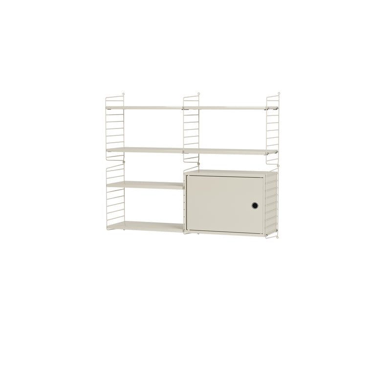 String Furniture Living Room Bundle L R in Beige shelves and beige panels
